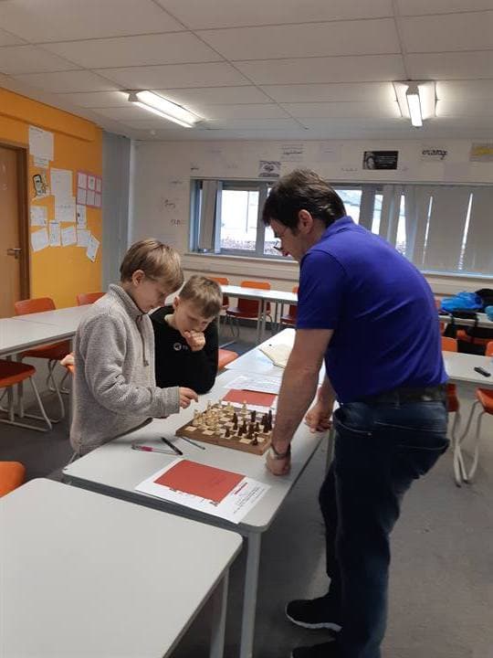 Children working together during a classroom activity.