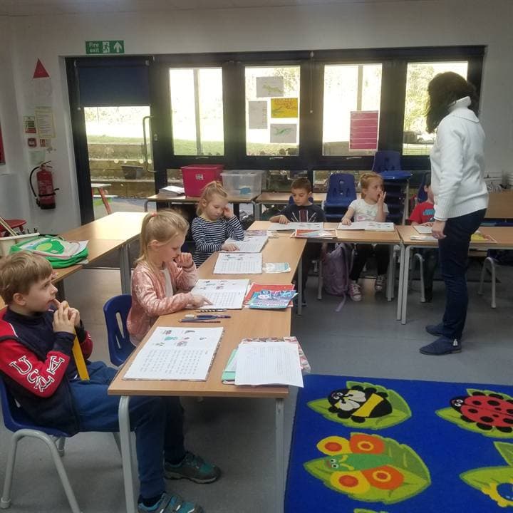 Classroom materials for a hands-on school activity.