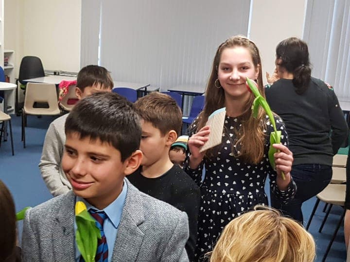 Pupils gathered during a school community moment.