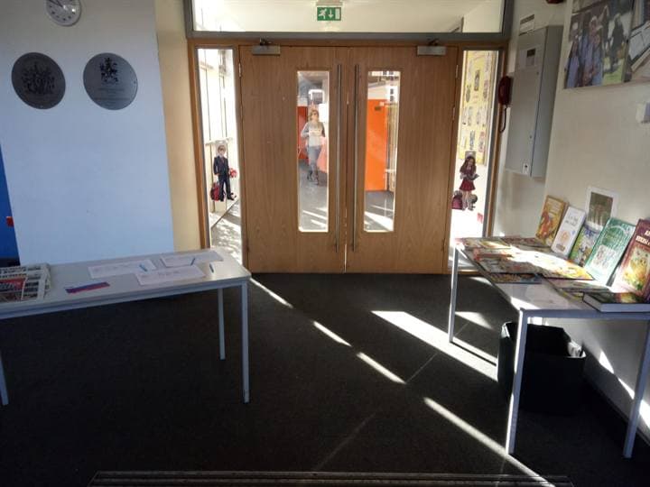 Entrance area inside a Southend school venue.