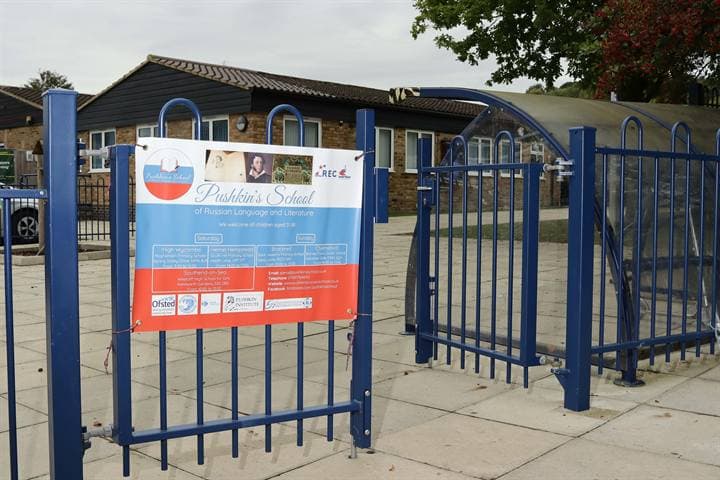 Exterior view of the High Wycombe school venue entrance.