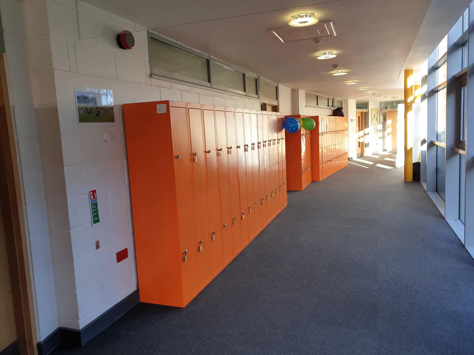 A corridor in a Southend-on-Sea school venue.